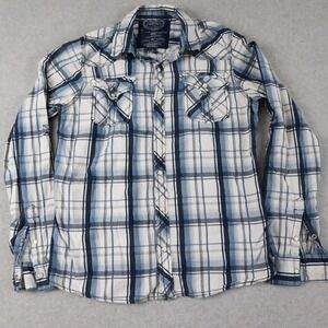GPH Supply Company Shirt Mens Medium Western Cowboy Pearl Snap Plaid Long Sleeve